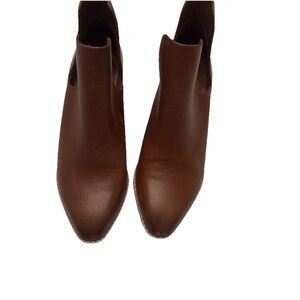 Deltan Womens Piper Tan Leather Ankle Boots Shoes 8 Medium (SKU 1116)